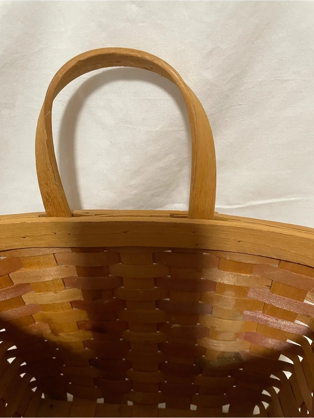 Handwoven Tan Basket Tote with Star Accent